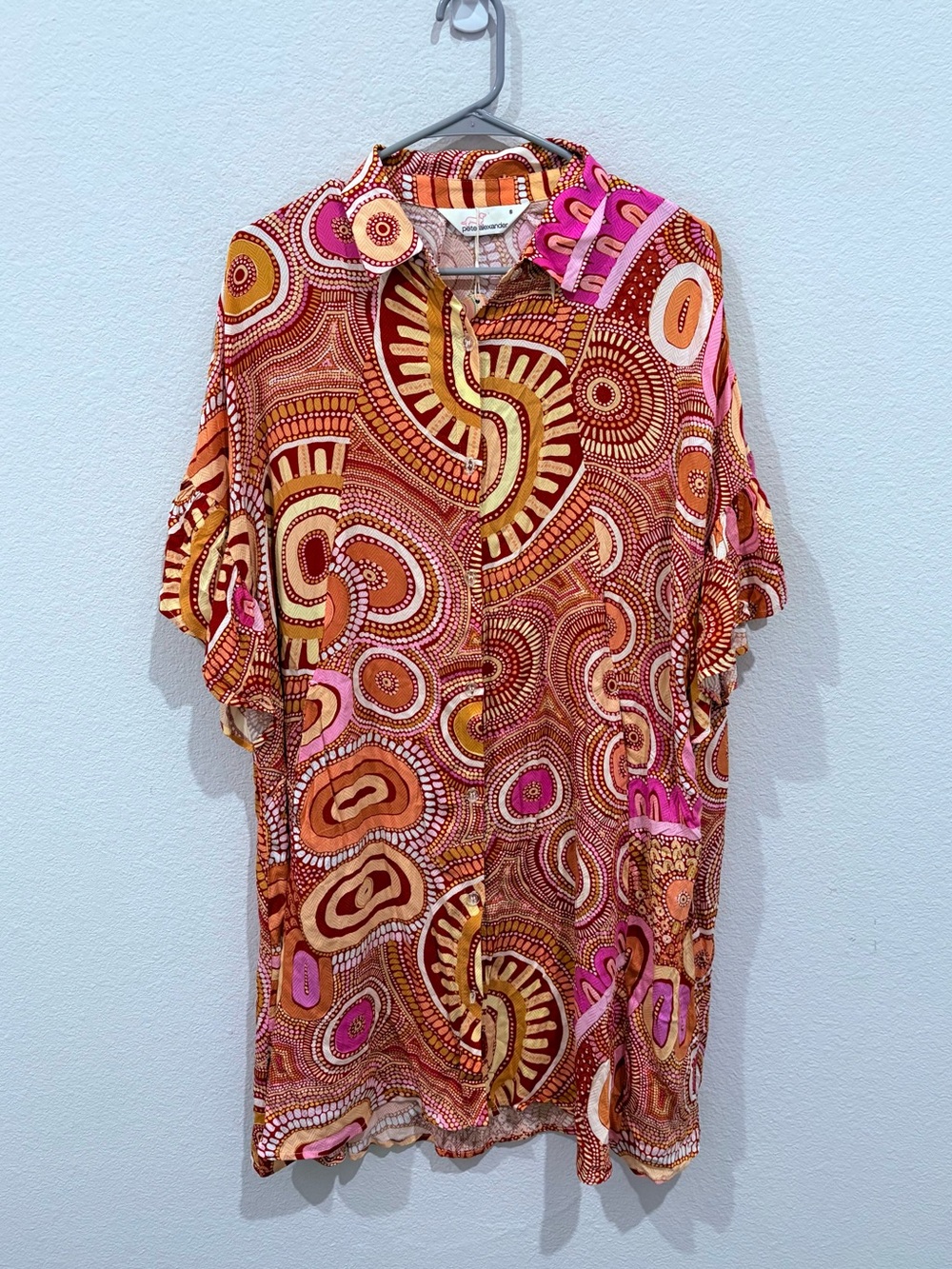 NWT Peter Alexander Natalie Jade Vibrant Abstract Geometric Night Shirt Small